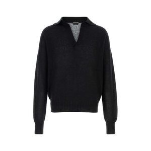 Tom Ford Men Black Cashmere Blend Polo Shirt